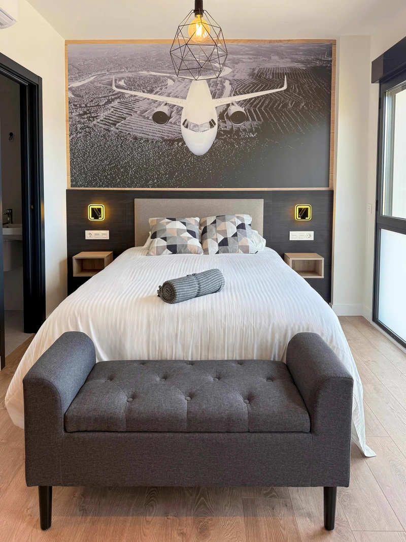 Habitación de la residencia Aerodynamics Inn.